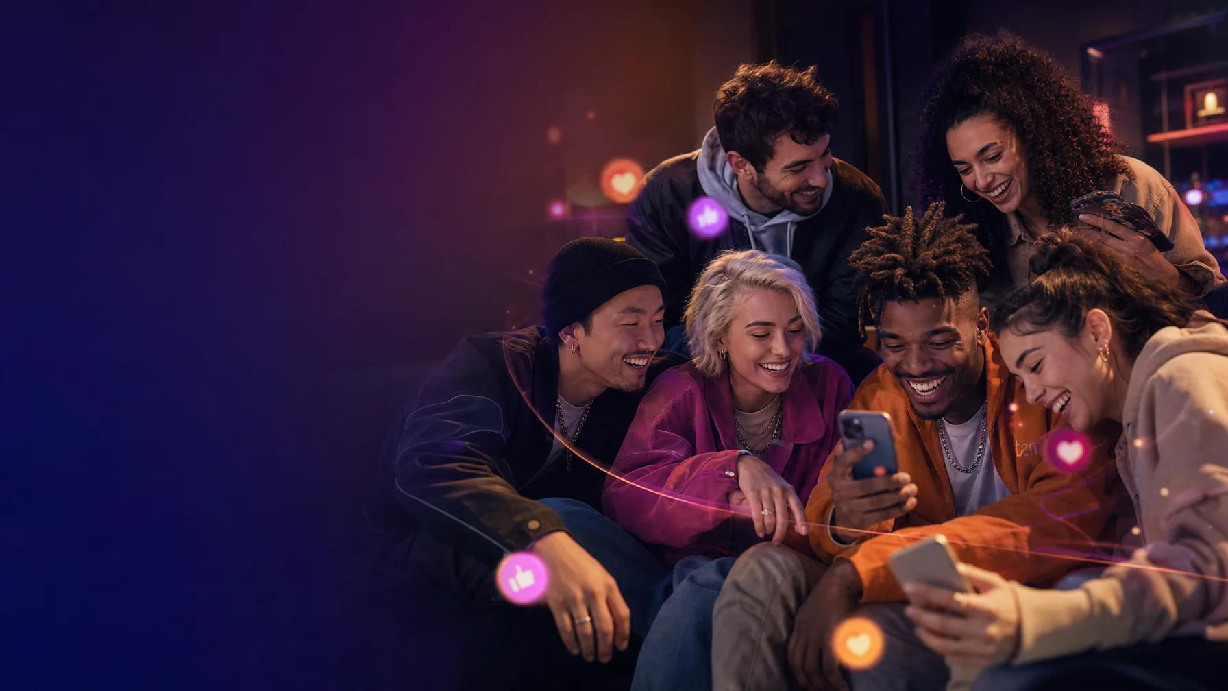 Imagen conceptual de amigos compartiendo un momento social inspirado en la comunidad de Team Intensos.